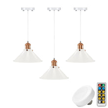 Load image into Gallery viewer, Battery Operated Pendant Light with Adjustable Iron Cable 8.7&quot; Cone Shade