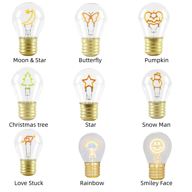 Kiven 1 Pcs USB Type-C Rechargeable LED Night Light Bulb Bell Pattern E40 Base Decorative Mood Lighting, Fun Gift for Home Bedroom Kids' Room