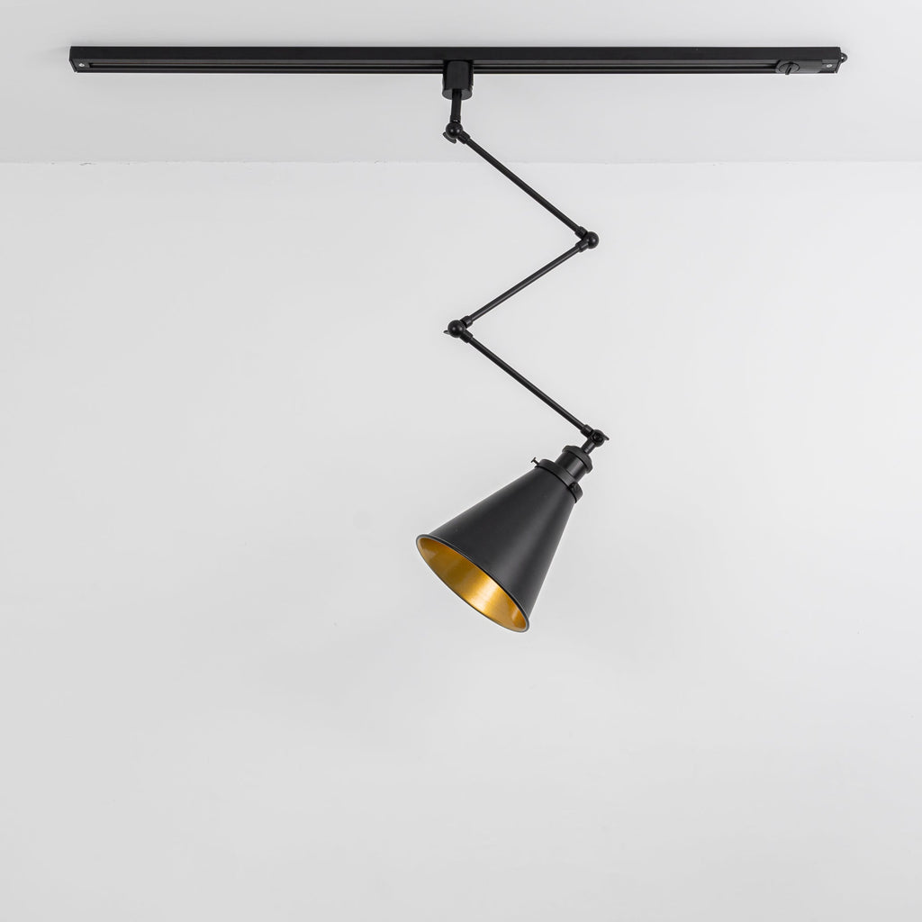 Adjustable Directional Focus White/Black Metal Cone Track Lamp with E26 Base — Vintage Style, Suitable for Kitchen, Living Room, Bedroom