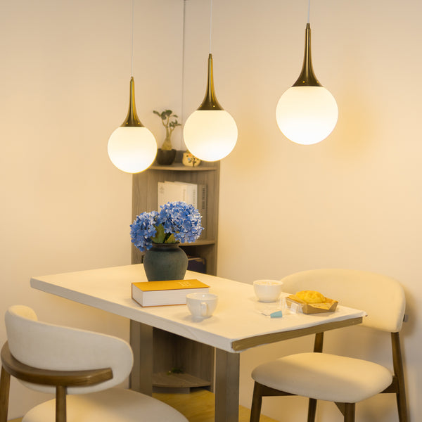 Kiven Nordic Luxury Pendant Light | Gold Electroplated Glass Globe for High-End Ambiance Lighting in Dining, Bar & Boutique Spaces