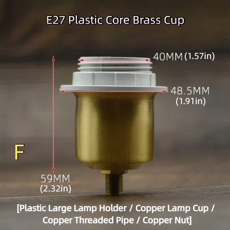 2-Pack Vintage Lighting DIY Hardware: Solid Brass Lamp Head Set with Crystal Accents – Includes Lamp Cup, Socket Sleeves & Shade Clips