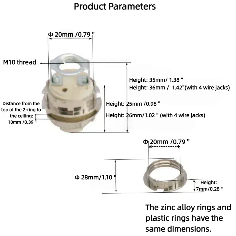 Kiven G9 Full-Thread Smooth Ceramic Lamp Holder with Wire for Chandeliers & Crystal Lights, Aging-Tested, LED Lighting Accessory