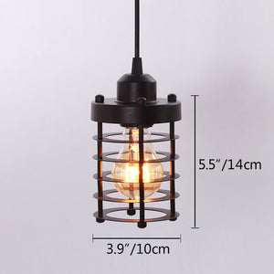 Track Light Pendant Antique Art Vintage Black Iron Cage  1pc