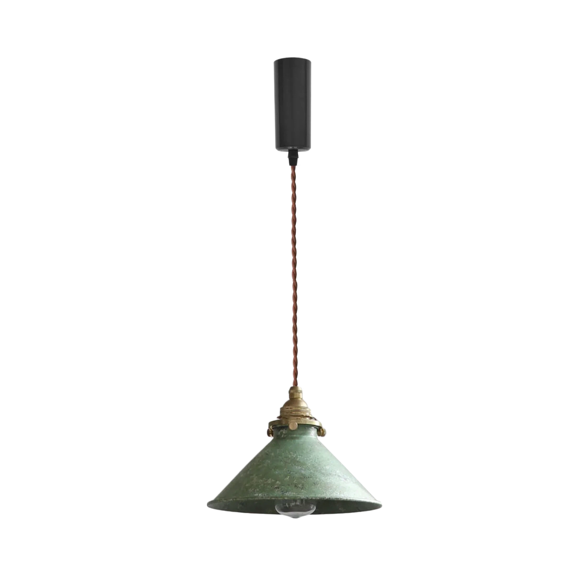 Dimmable H-Type Track Lighting Pendants with Hand-Made Copper Shade,1-Light 3.2 ft Cord Brass Finished E14 Socket Blue Rustic Cottage Style for Kitchen Living Room Customizable