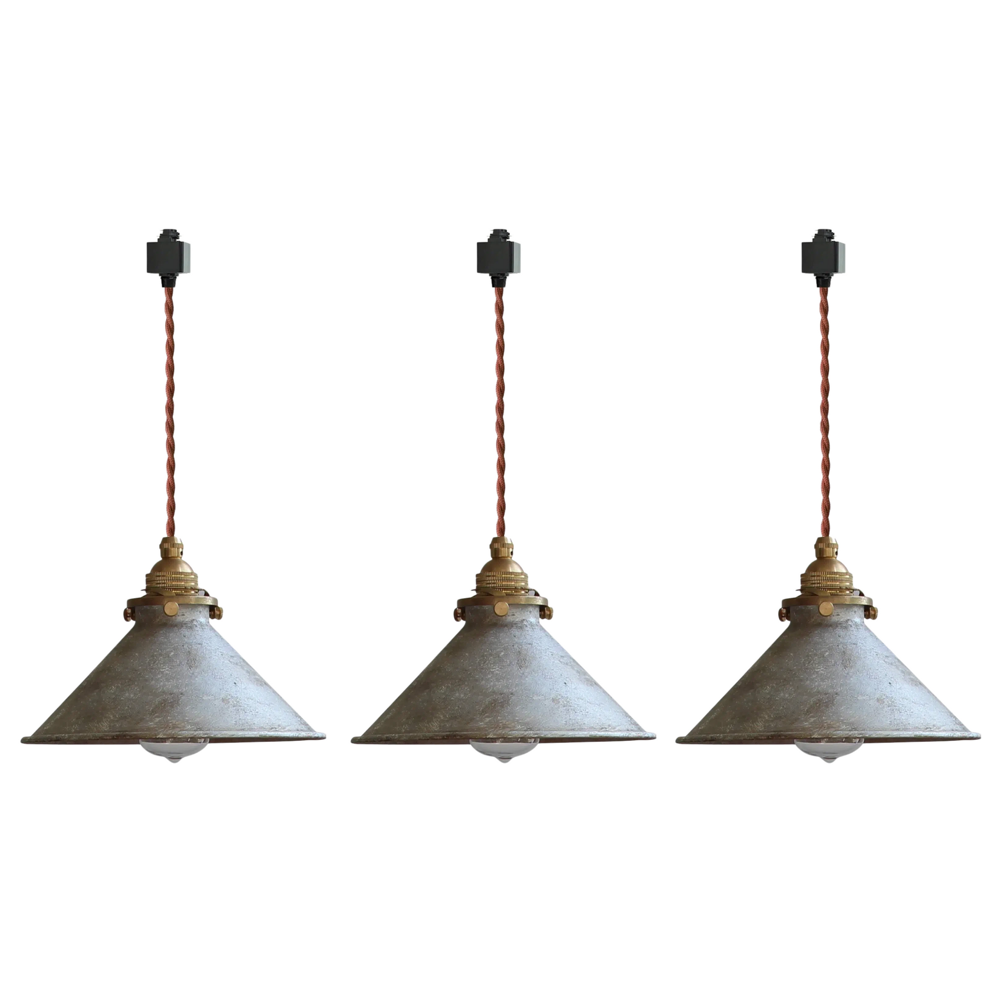 Dimmable H-Type Track Lighting Pendants with Hand-Made Copper Shade,1-Light 3.2 ft Cord Brass Finished E14 Socket Blue Rustic Cottage Style for Kitchen Living Room Customizable