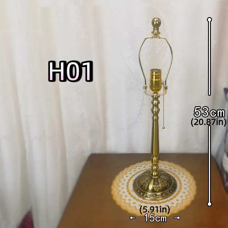 Antique Lamp Body with Pre-installed Power Cord - Single Purchase Lamp Base, American Horn & European Resin Classic Metal Style