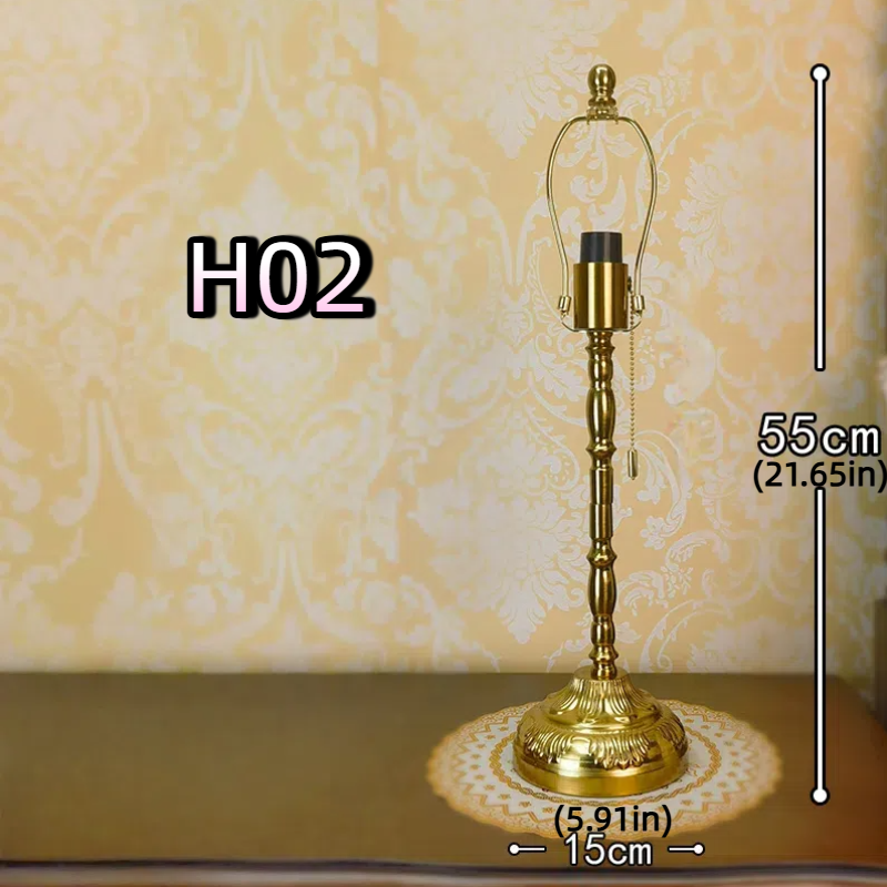 Antique Lamp Body with Pre-installed Power Cord - Single Purchase Lamp Base, American Horn & European Resin Classic Metal Style