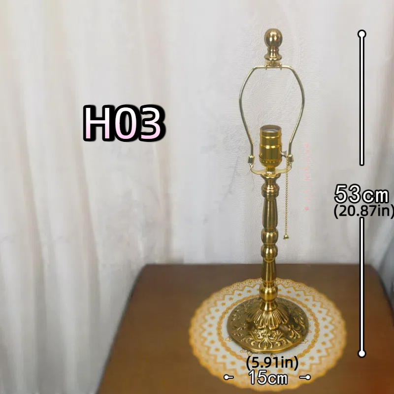 Antique Lamp Body with Pre-installed Power Cord - Single Purchase Lamp Base, American Horn & European Resin Classic Metal Style
