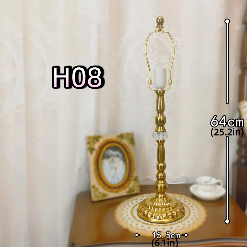 Antique Lamp Body with Pre-installed Power Cord - Single Purchase Lamp Base, American Horn & European Resin Classic Metal Style