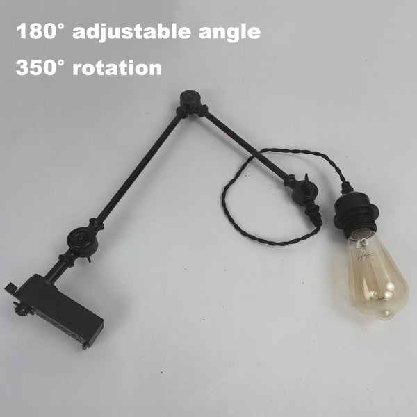 Kiven H Type Track Lighting Pendant with 350° Swivel & 3 Adjustable Articulating Arms,1 Pack Modern Track Lighting Fixture with Adjustable Cord for Kitchen Island Shop