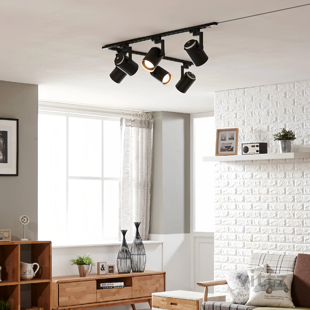 Customizable H Track Lighting Rail Kit Black 15ft Cord Length U-shaped Track with I and L Connectors Suitable for Kitchen Island of Various Shapes