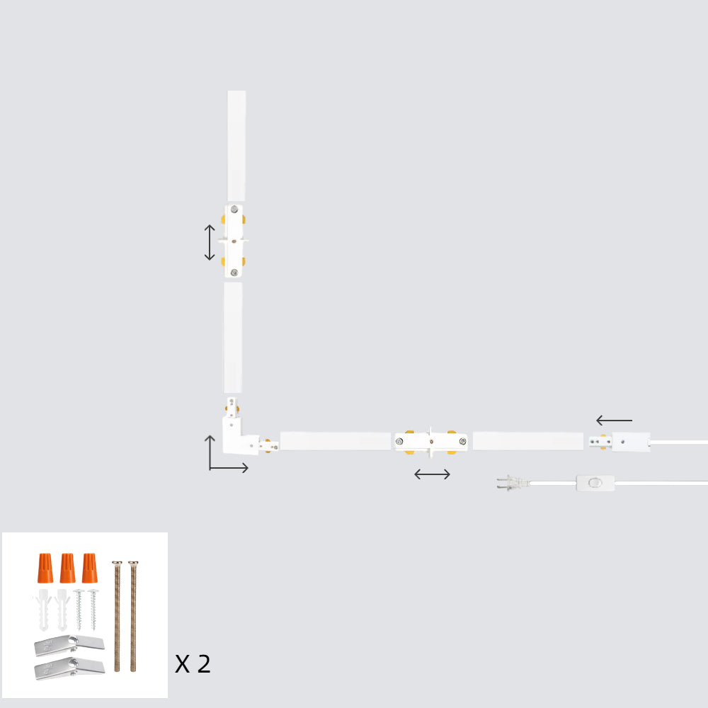 Customizable H Track Lighting Rail Kit Black 15ft Cord Length U-shaped Track with I and L Connectors Suitable for Kitchen Island of Various Shapes