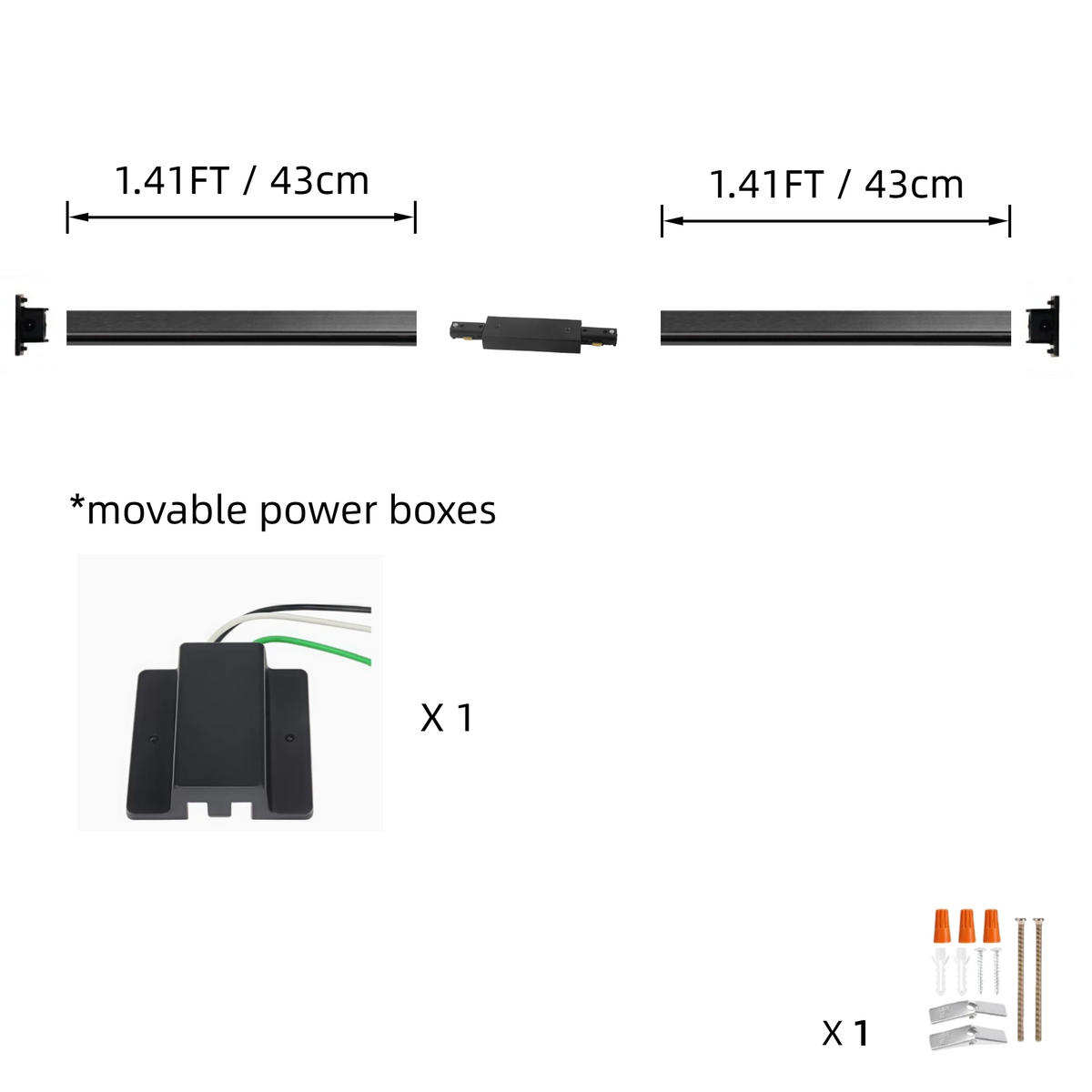 Halo Track Lighting Rails Live End Cord Kit with Button Switch