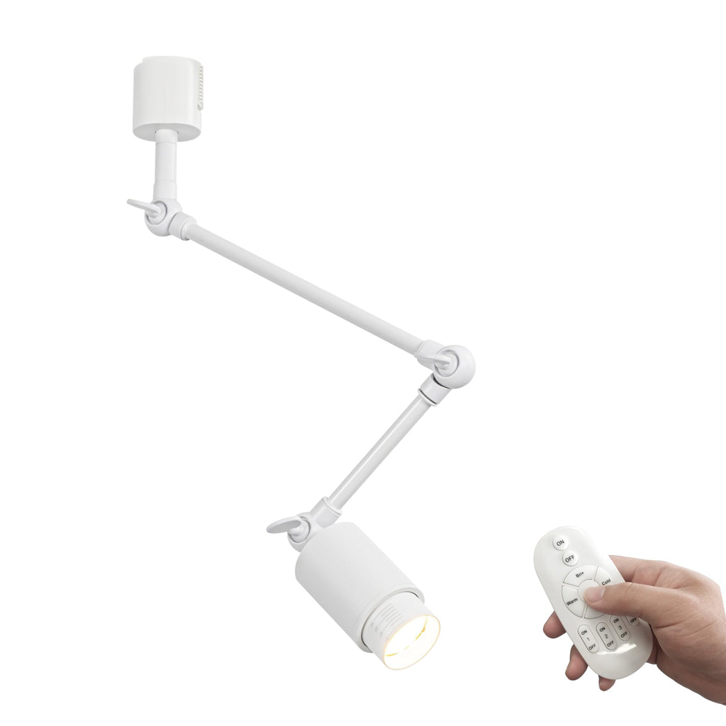 Modern Adjustable Extension Arm Track Light with Kiven Remote - Dimmable & Color Changing (3000K-6500K), Swing Arm Spotlights for Kitchen, Gallery & Cafe, 1/3 PCS