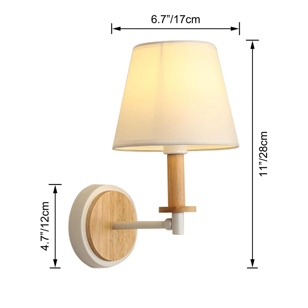 Kiven Plug in Wall Lamp,Dimmable Modern Plug in Wall Sconce with Timing Function, Fabric Lampshade, 5.9ft Plug-in Cord, E26 Socket