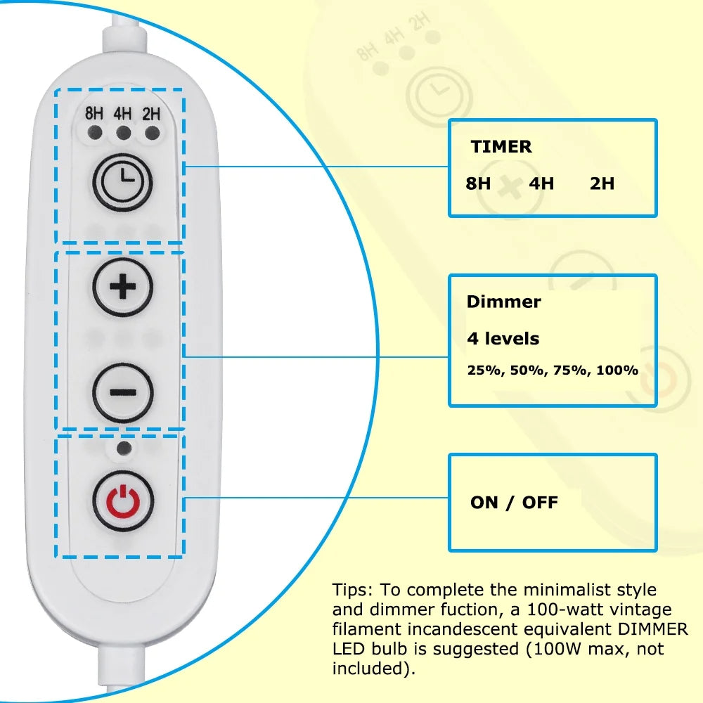 Kiven Plug in Wall Lamp,Dimmable Modern Plug in Wall Sconce with Timing Function, Fabric Lampshade, 5.9ft Plug-in Cord, E26 Socket