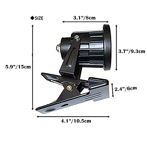 Kiven Retro LED Clip Light - 3M Black Cord, CE, IP65 Waterproof, No Switch - Indoor/Outdoor