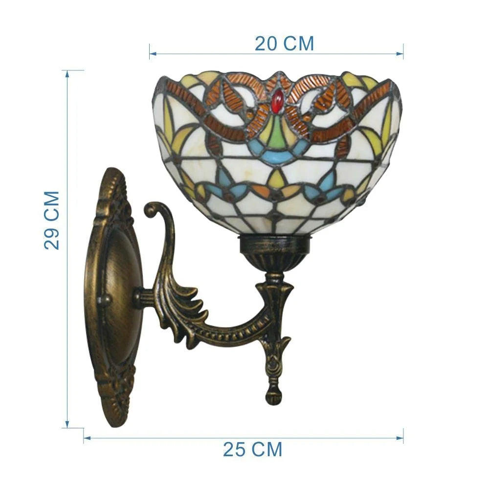 Kiven 1/2 - Pack RGB Color - Changing Wall Sconces with Remote Control, Rechargeable Battery - Powered, Dimmable Tiffany Handmade Light Fixtures - Bulbs Included, Ideal for Dorm, Store, Bedroom, Loft & Corridor