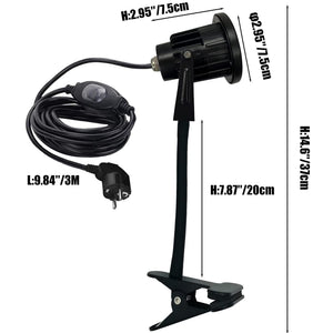 Kiven 12W Modern Gooseneck LED Clip Spotlight - IP65 Waterproof for Backyard/Garage/Hallway