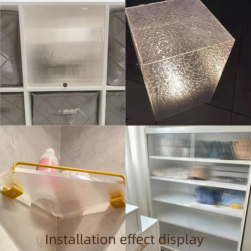 Custom Gradient Plexiglass Panels with Water - Ripple, Stone - Pattern & Iridescent Stripes: For Lamp DIY Projects