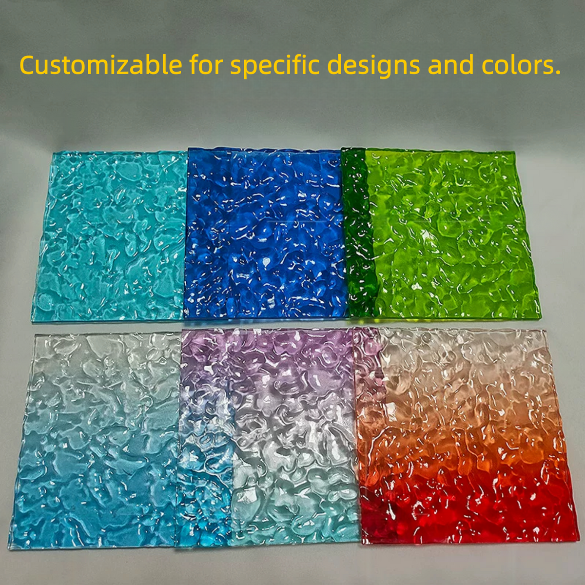 Custom Gradient Plexiglass Panels with Water - Ripple, Stone - Pattern & Iridescent Stripes: For Lamp DIY Projects