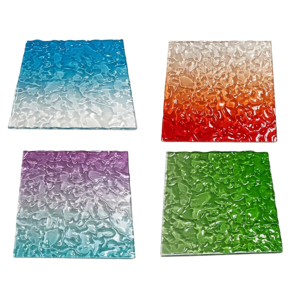 Custom Gradient Plexiglass Panels with Water - Ripple, Stone - Pattern & Iridescent Stripes: For Lamp DIY Projects