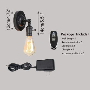Rechargeable Battery Cordless Wall Sconce  Adjustable Socket with Remote