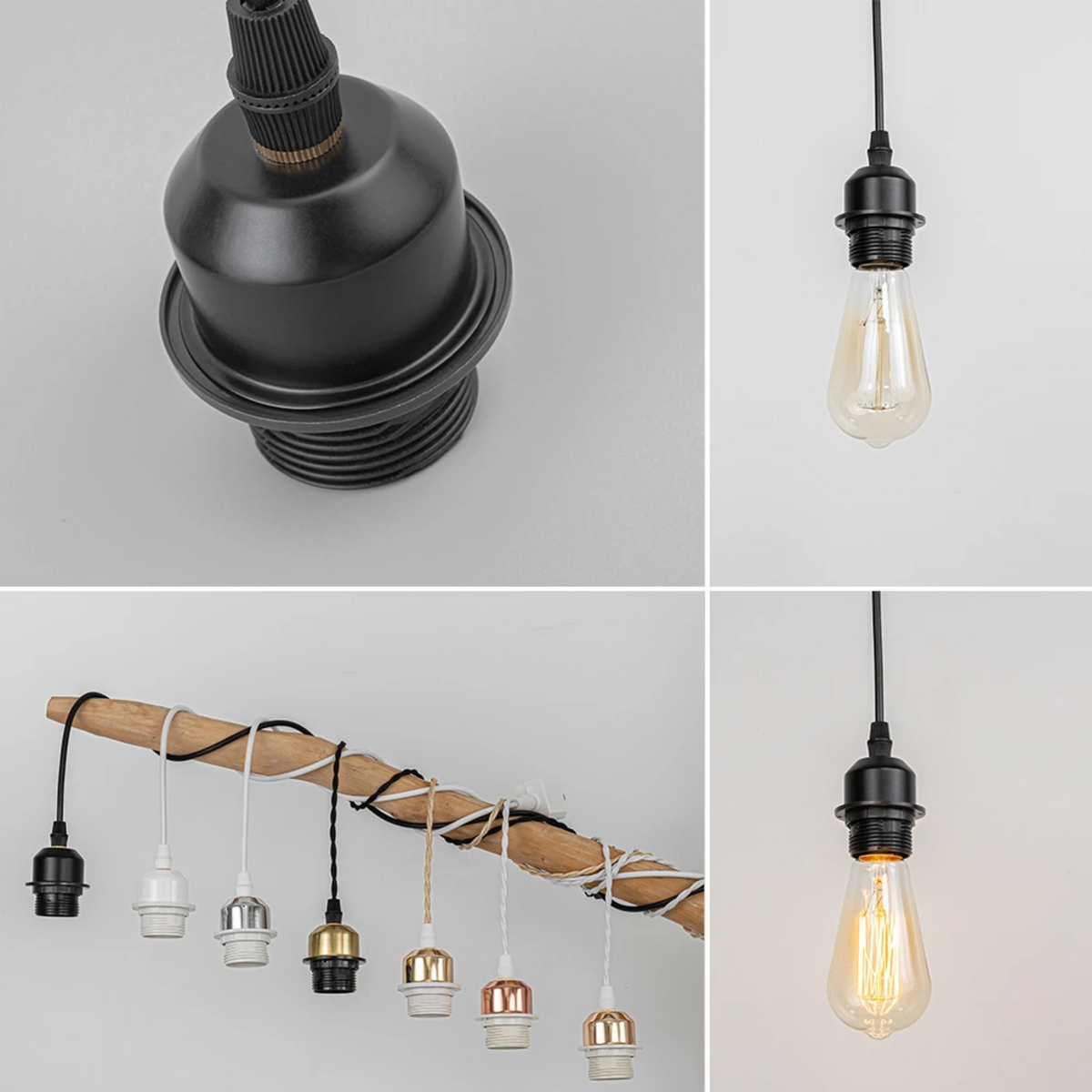 Kiven Recessed Can Conversion Kit to Pendant Light – Custom Cord & E26 Socket Adapter for DIY Washi & Rattan Lampshades