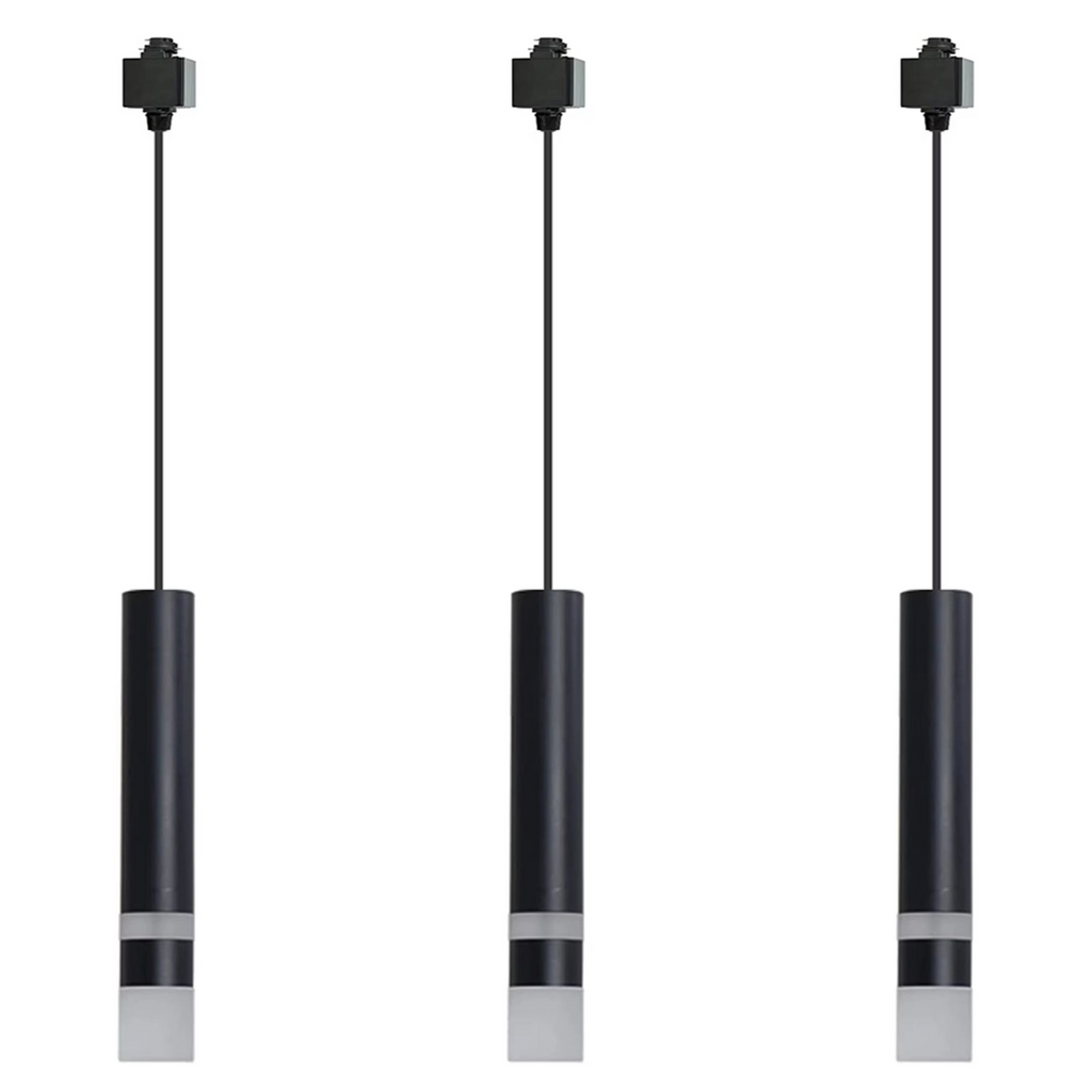 Kiven H-Type Track Light Pendants with Linear Industrial Look 5W LED Track Spotlight Black Light Accent Light Adjustable Stagger The Heights Decorate for Kitchen 3 Lights Customizable,Warm White
