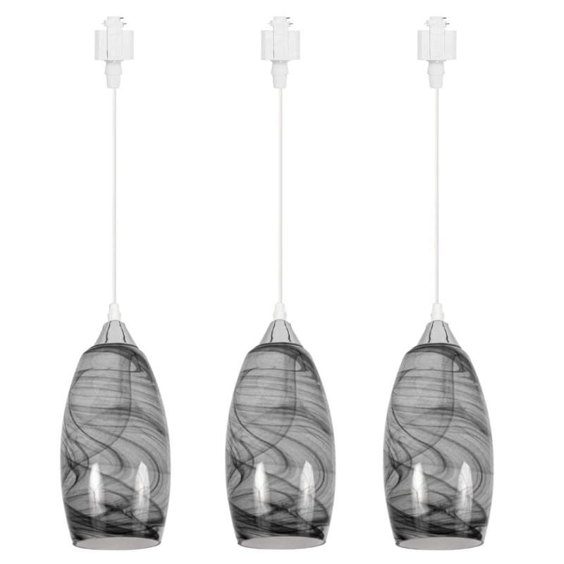 Kiven Nordic Marble Glass H Track Pendant Lights,Elevate Your Space,3-Lights(Bulb Not Included)