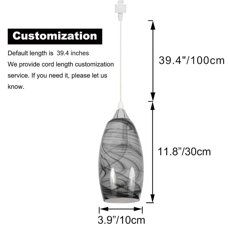 Kiven Nordic Marble Glass H Track Pendant Lights,Elevate Your Space,3-Lights(Bulb Not Included)