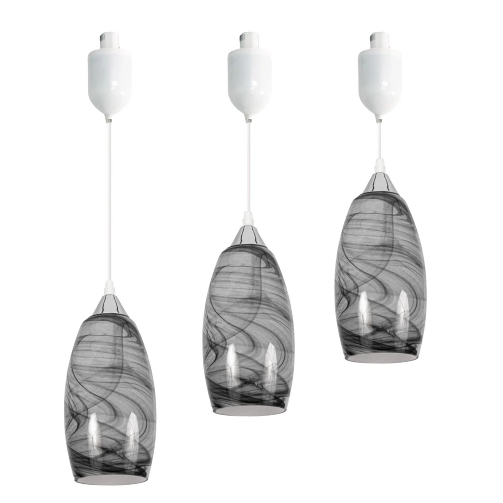 Kiven H-Type Track Lighting Pendants Adjustable Height,Modern H Track Pendant Lights with Grey Marble Glass Lampshade,Decorative Track Lighting Fixture for Kitchen Island Hallway, 3-Light