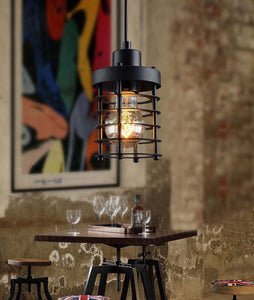 Track Light Pendant Antique Art Vintage Black Iron Cage  1pc