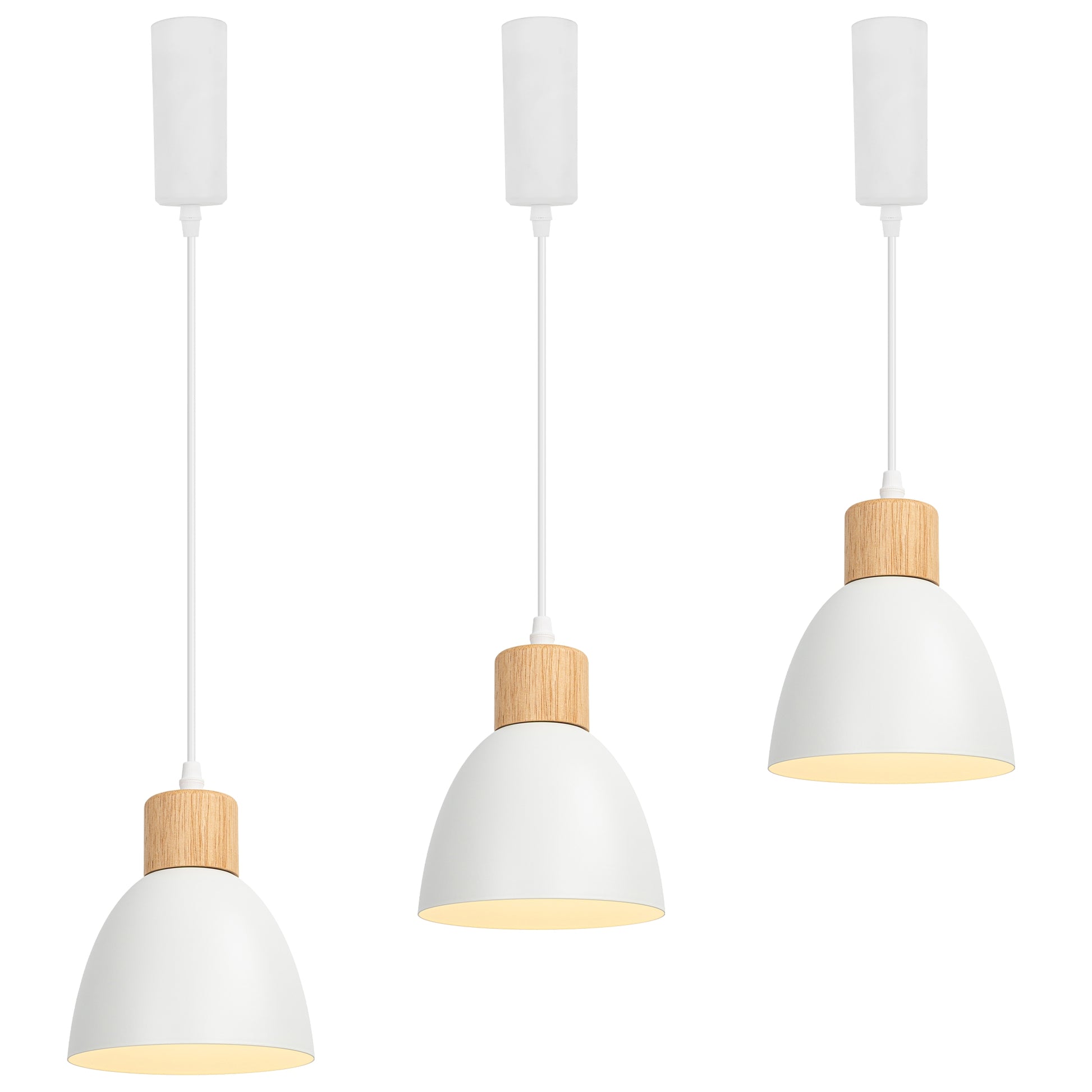 Kiven 3-Lights H-Type Track Pendant Lights, Dimmable Track Mount Pendant Lighting Fixtures White/Blue Macaron Aluminum Shade Adjustable Height