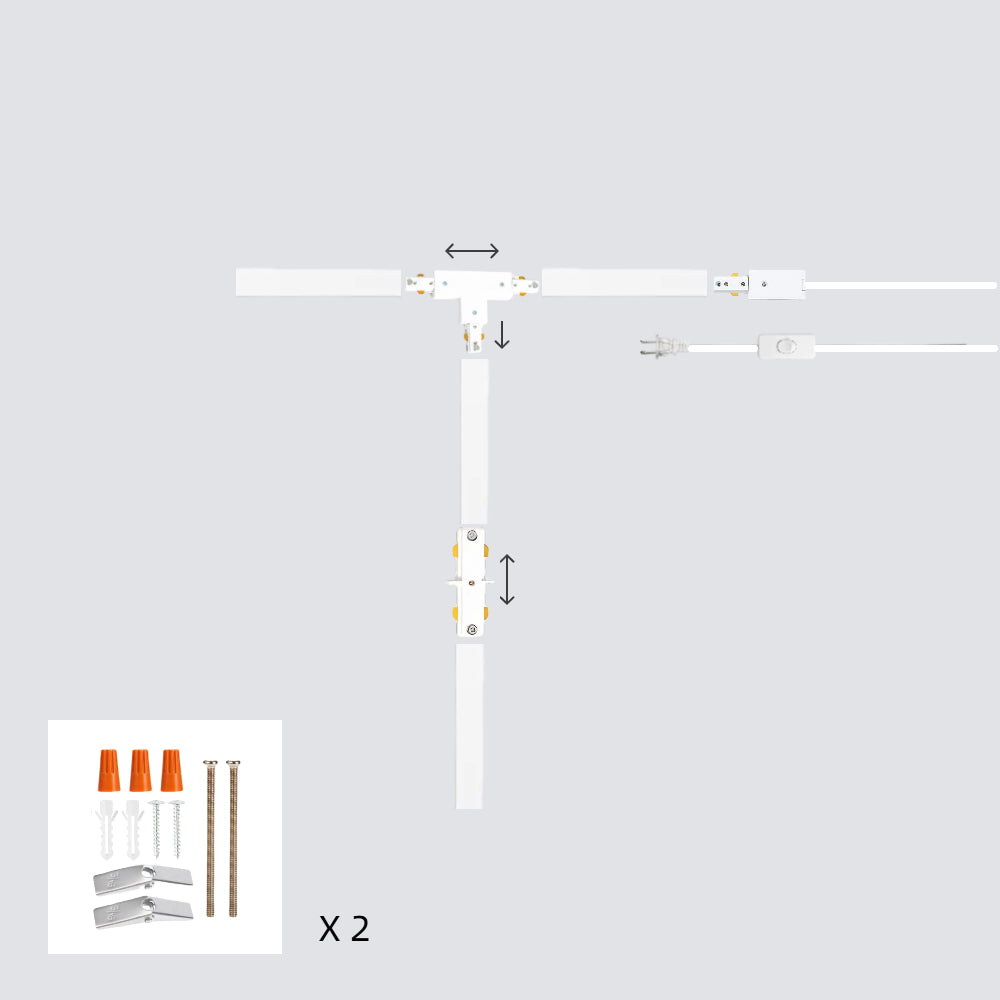 Customizable H Track Lighting Rail Kit Black 15ft Cord Length U-shaped Track with I and L Connectors Suitable for Kitchen Island of Various Shapes