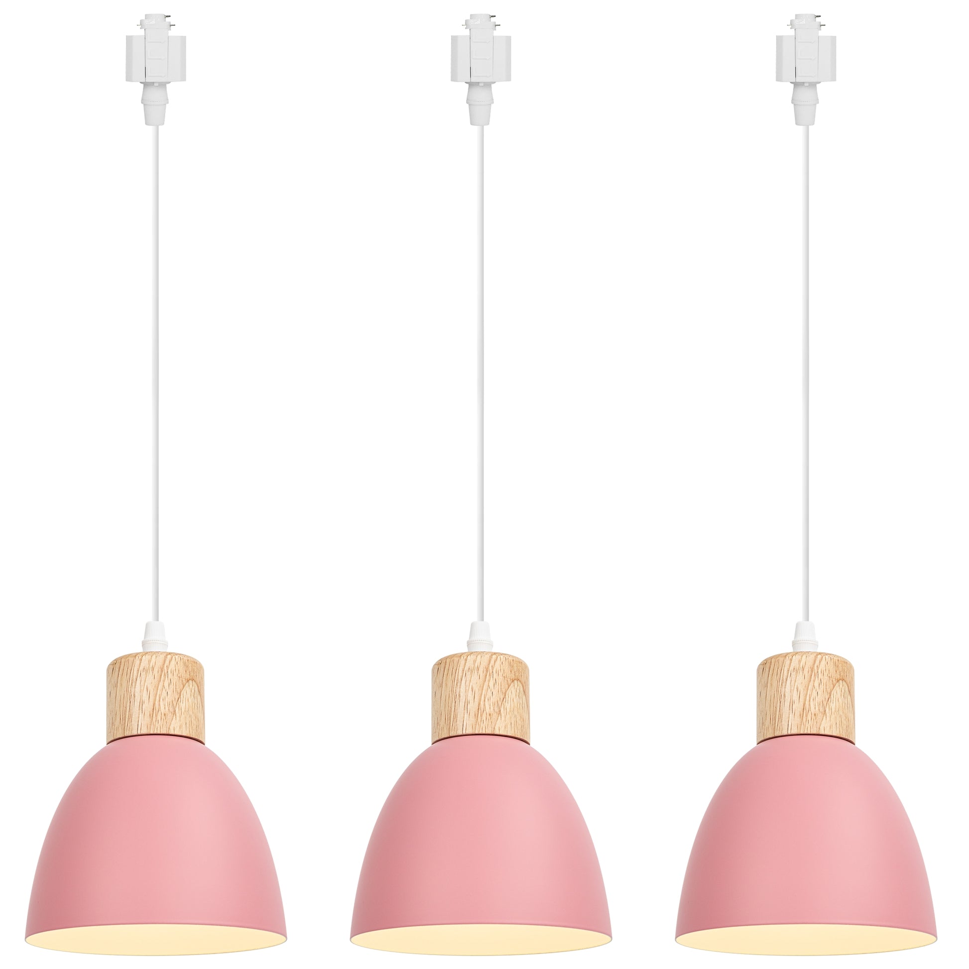Kiven 3-Lights H-Type Track Pendant Lights, Dimmable Track Mount Pendant Lighting Fixtures White/Blue Macaron Aluminum Shade Adjustable Height