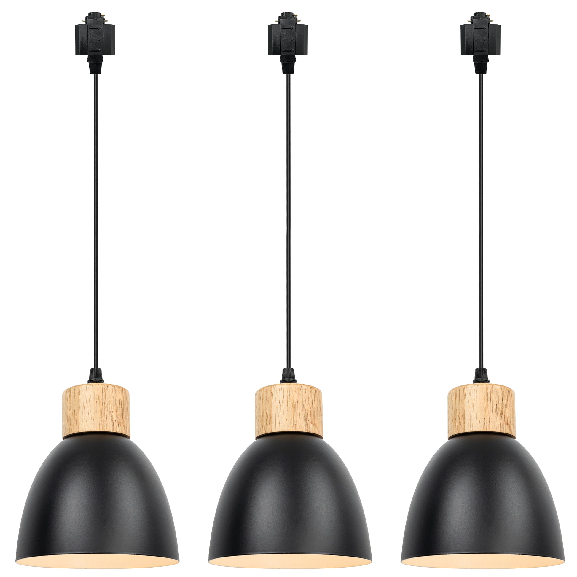 Kiven 3-Lights H-Type Track Pendant Lights, Dimmable Track Mount Pendant Lighting Fixtures White/Blue Macaron Aluminum Shade Adjustable Height