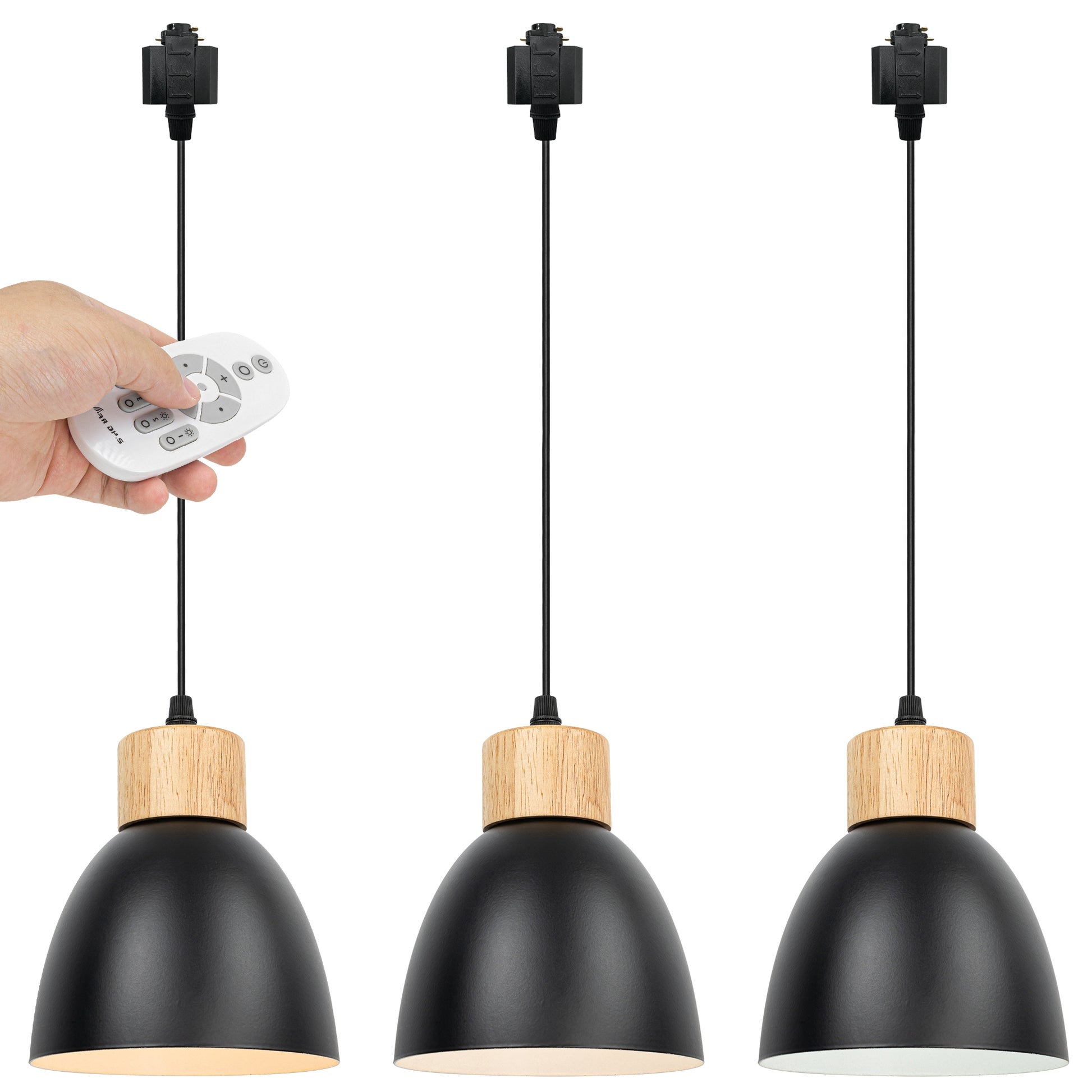 Kiven 3-Lights H-Type Track Pendant Lights, Dimmable Track Mount Pendant Lighting Fixtures White/Blue Macaron Aluminum Shade Adjustable Height