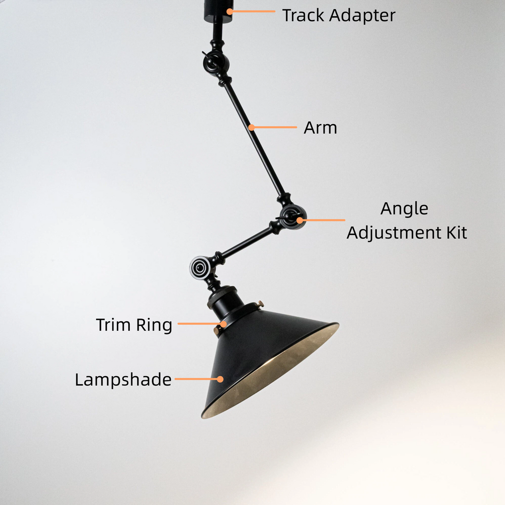 Customizable Articulating Arm Track Light Accent, Modular Adjustable Extension Track Pendant Light for Kitchen Island, Dining Room & Accent Wall