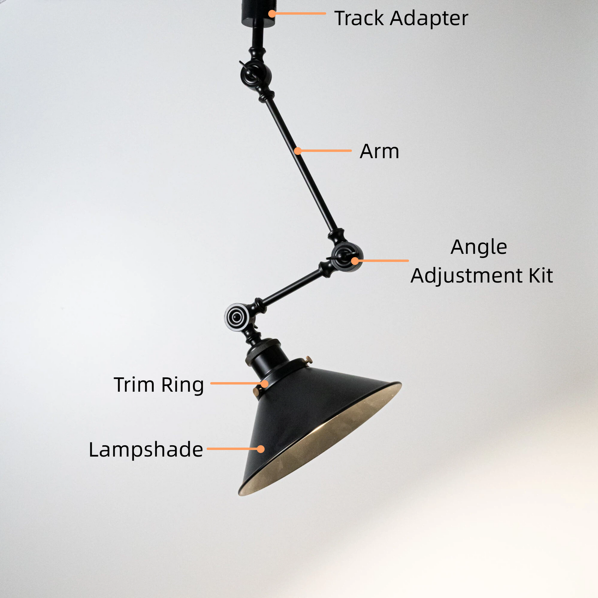 Customizable Articulating Arm Track Light Accent, Modular Adjustable Extension Track Pendant Light for Kitchen Island, Dining Room & Accent Wall
