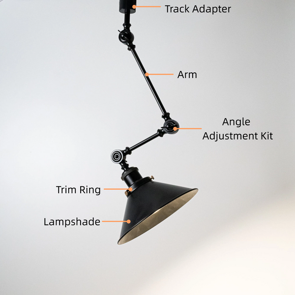 Customizable Articulating Arm Track Light Accent, Modular Adjustable Extension Track Pendant Light for Kitchen Island, Dining Room & Accent Wall