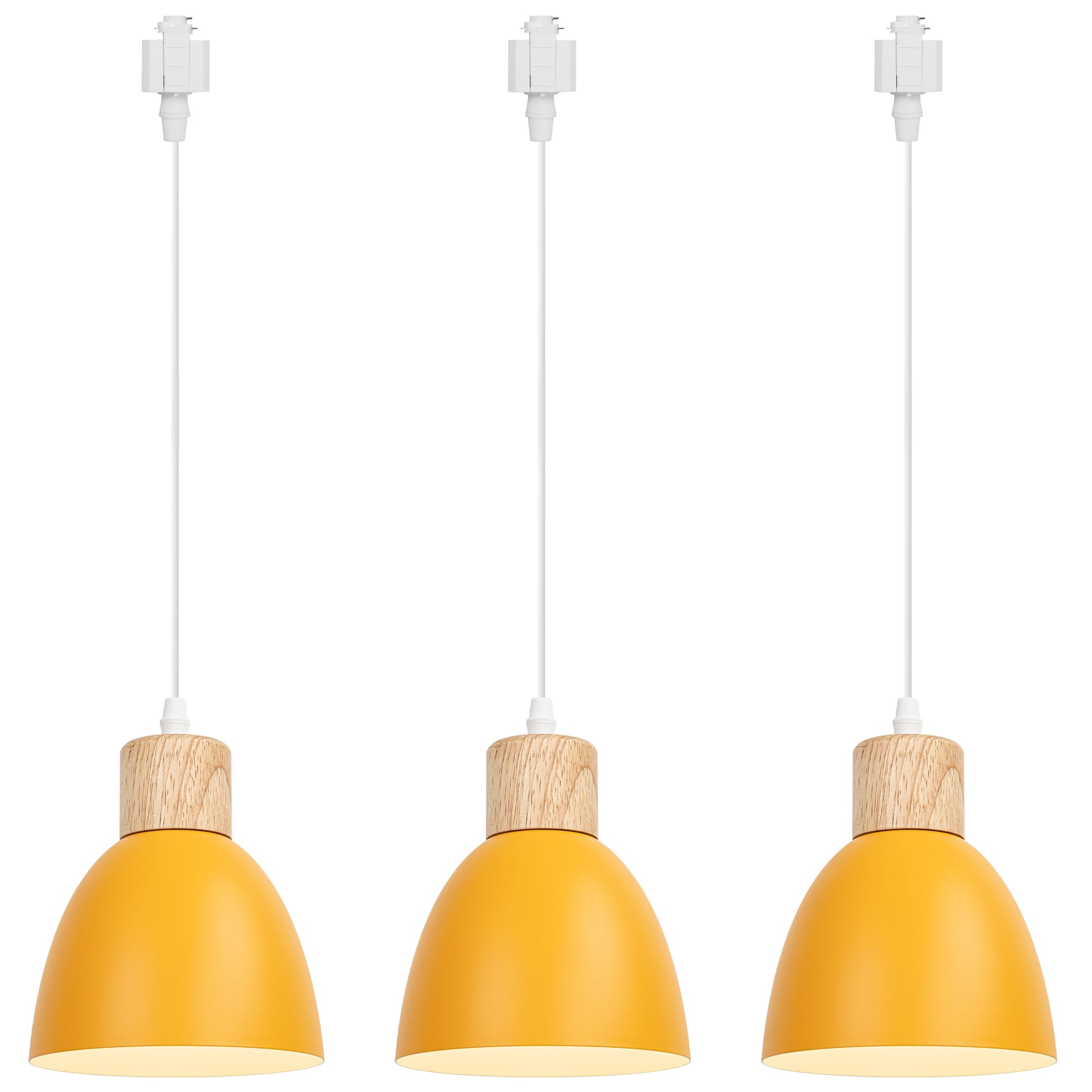 Kiven 3-Lights H-Type Track Pendant Lights, Dimmable Track Mount Pendant Lighting Fixtures White/Blue Macaron Aluminum Shade Adjustable Height