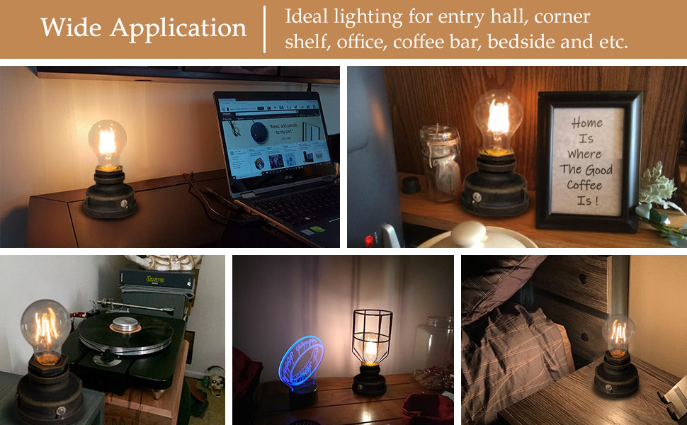 Retro Table Lamp Stand Light Table Lamp E26 Retro Electric Stand UL Certified Fashion Bedroom Night Light Indirect Lighting Bedside Lamp Table Light