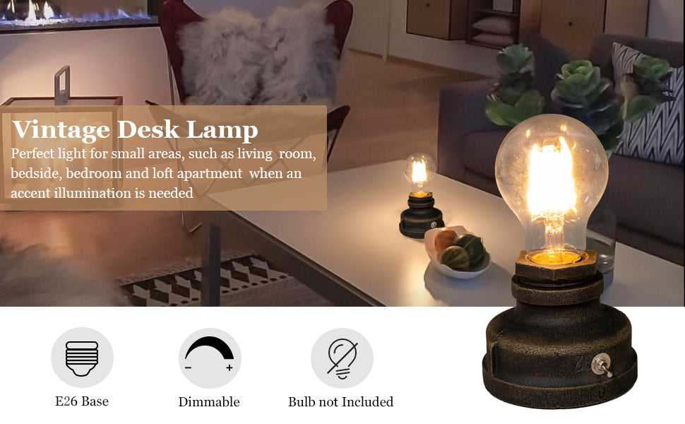Retro Table Lamp Stand Light Table Lamp E26 Retro Electric Stand UL Certified Fashion Bedroom Night Light Indirect Lighting Bedside Lamp Table Light