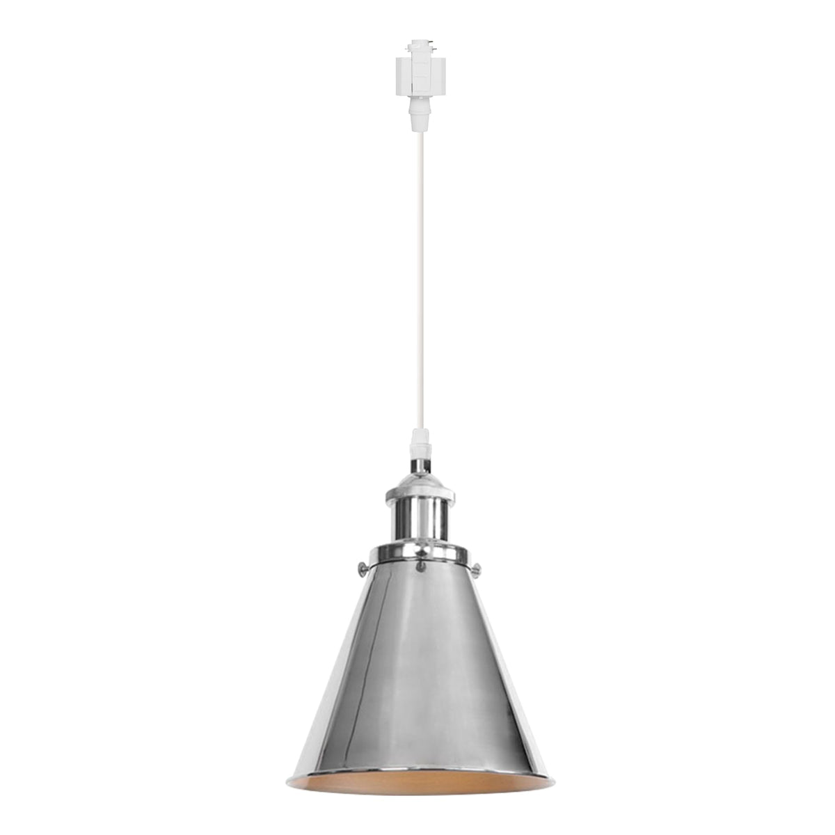 Kiven H-Type Track Lighting, 3-Light Modern Halo Track Pendant Light with Metal Lampshade,Dimmable H Track Light Pedant for Kitchen Island Home Cafe Bedroom, Cord Length 39.4",Silver Finish