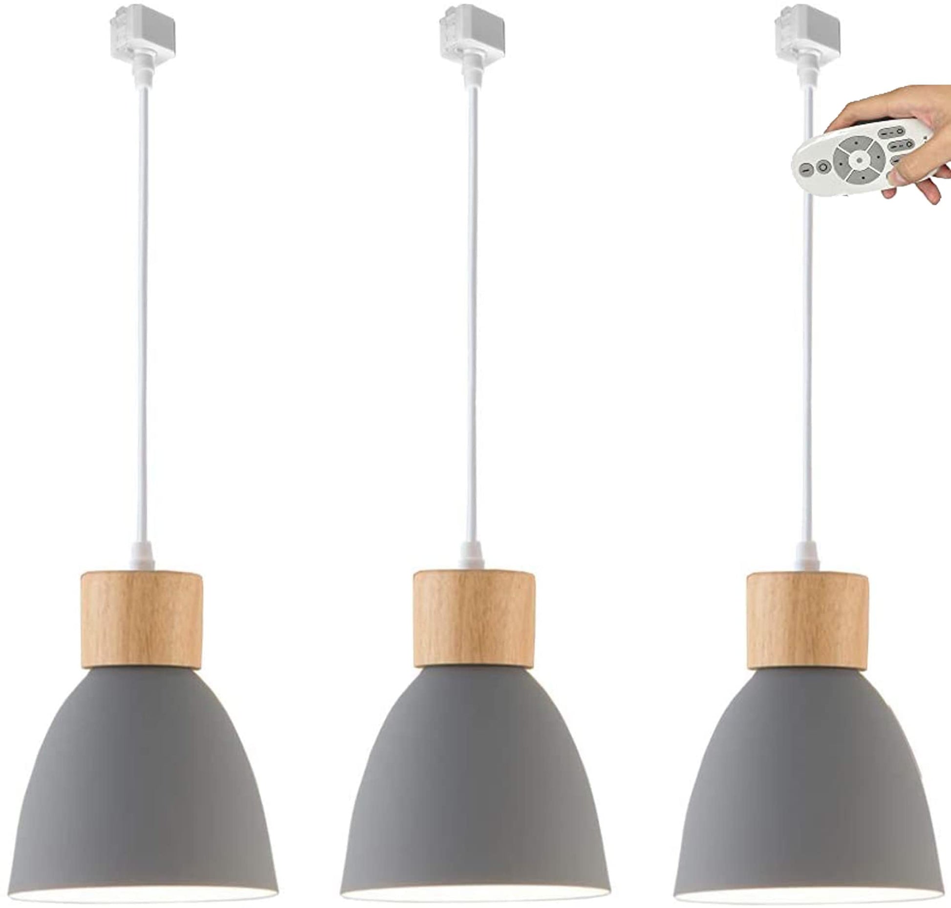 Kiven 3-Lights H-Type Track Pendant Lights, Dimmable Track Mount Pendant Lighting Fixtures White/Blue Macaron Aluminum Shade Adjustable Height