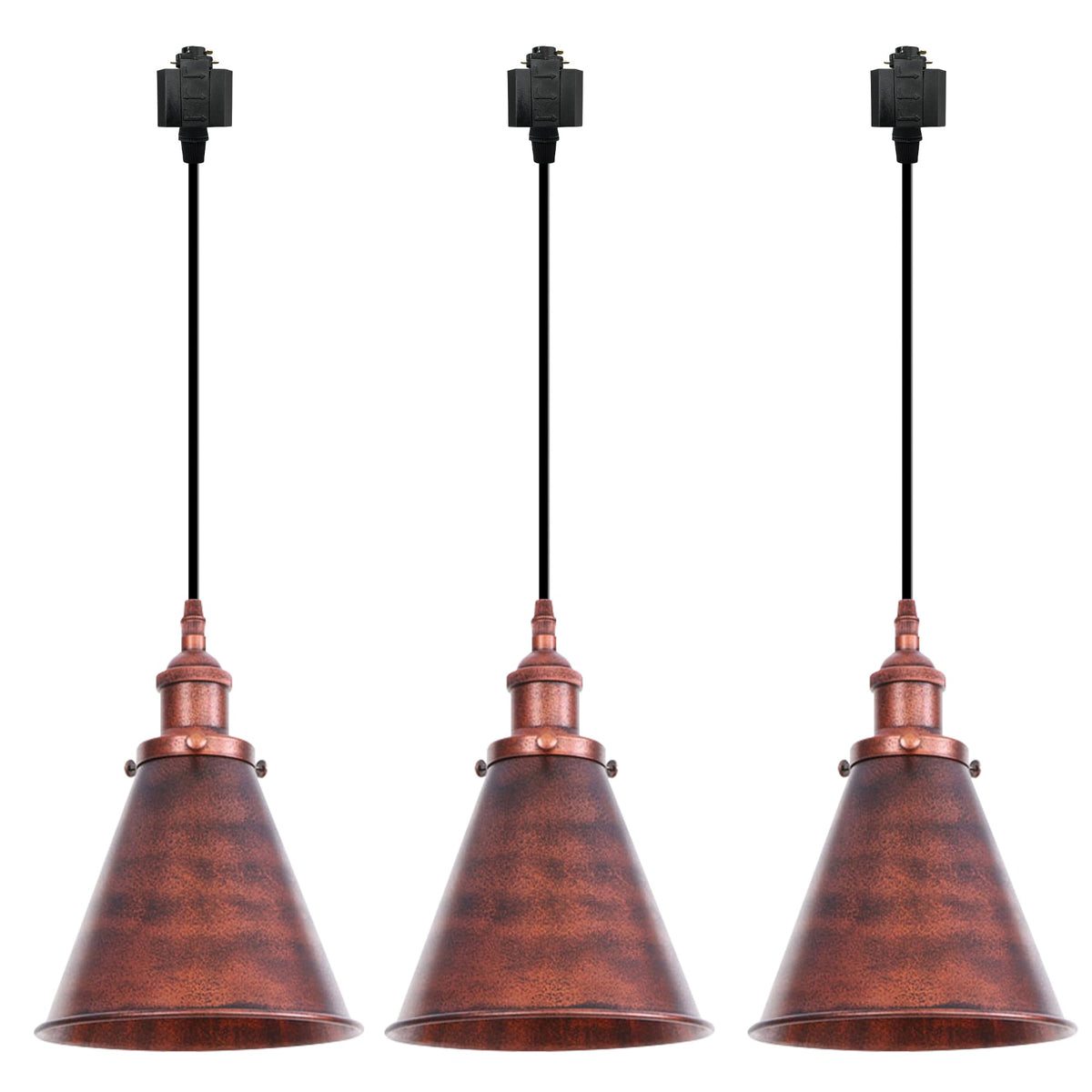 Kiven H-Type Track Lighting, 3-Light Modern Halo Track Pendant Light with Metal Lampshade,Dimmable H Track Light Pedant for Kitchen Island Home Cafe Bedroom, Cord Length 39.4",Silver Finish
