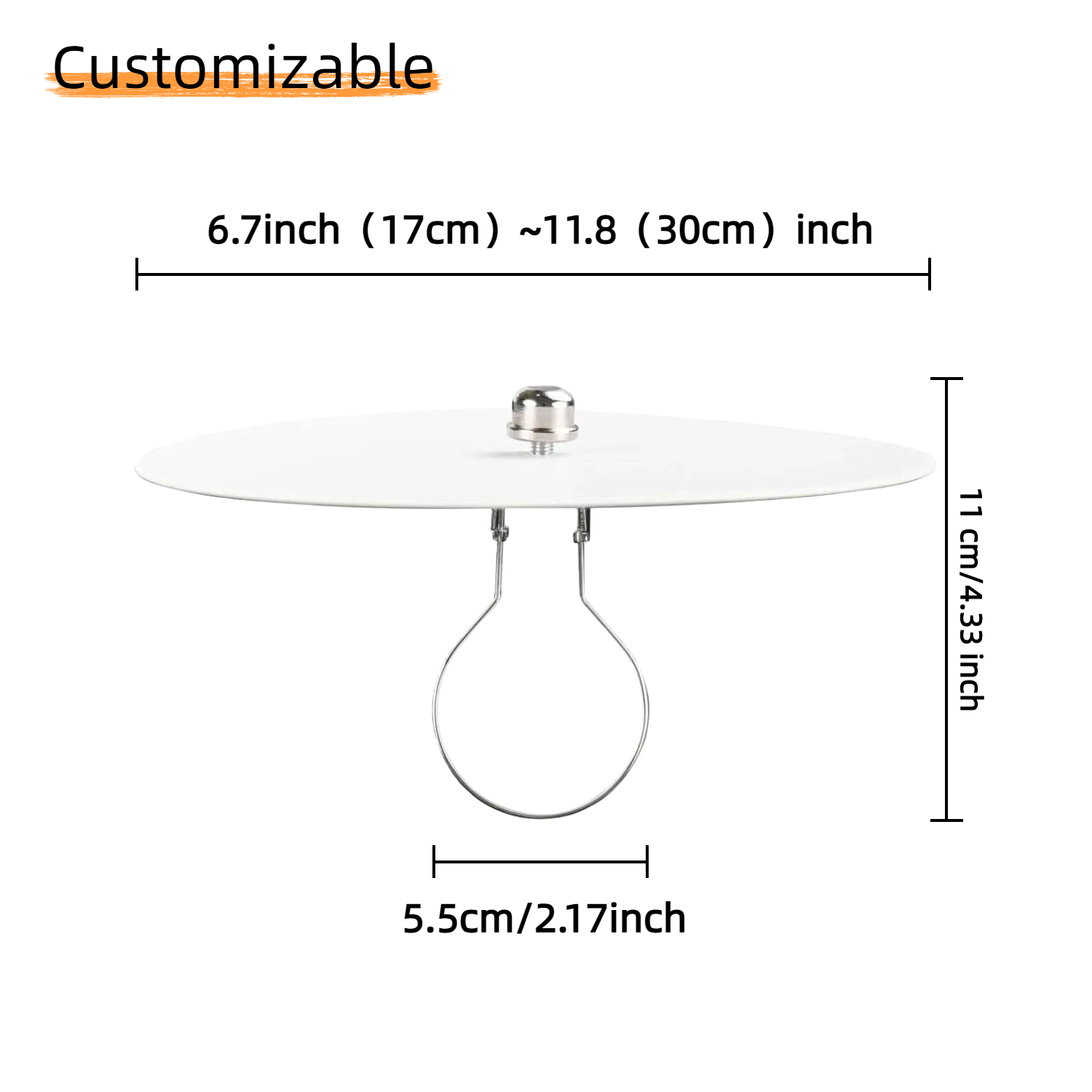 9.8 inch Round Diffuser Acrylic Shade with Clip Adapter Pendants Light Frosted White 2 Packs