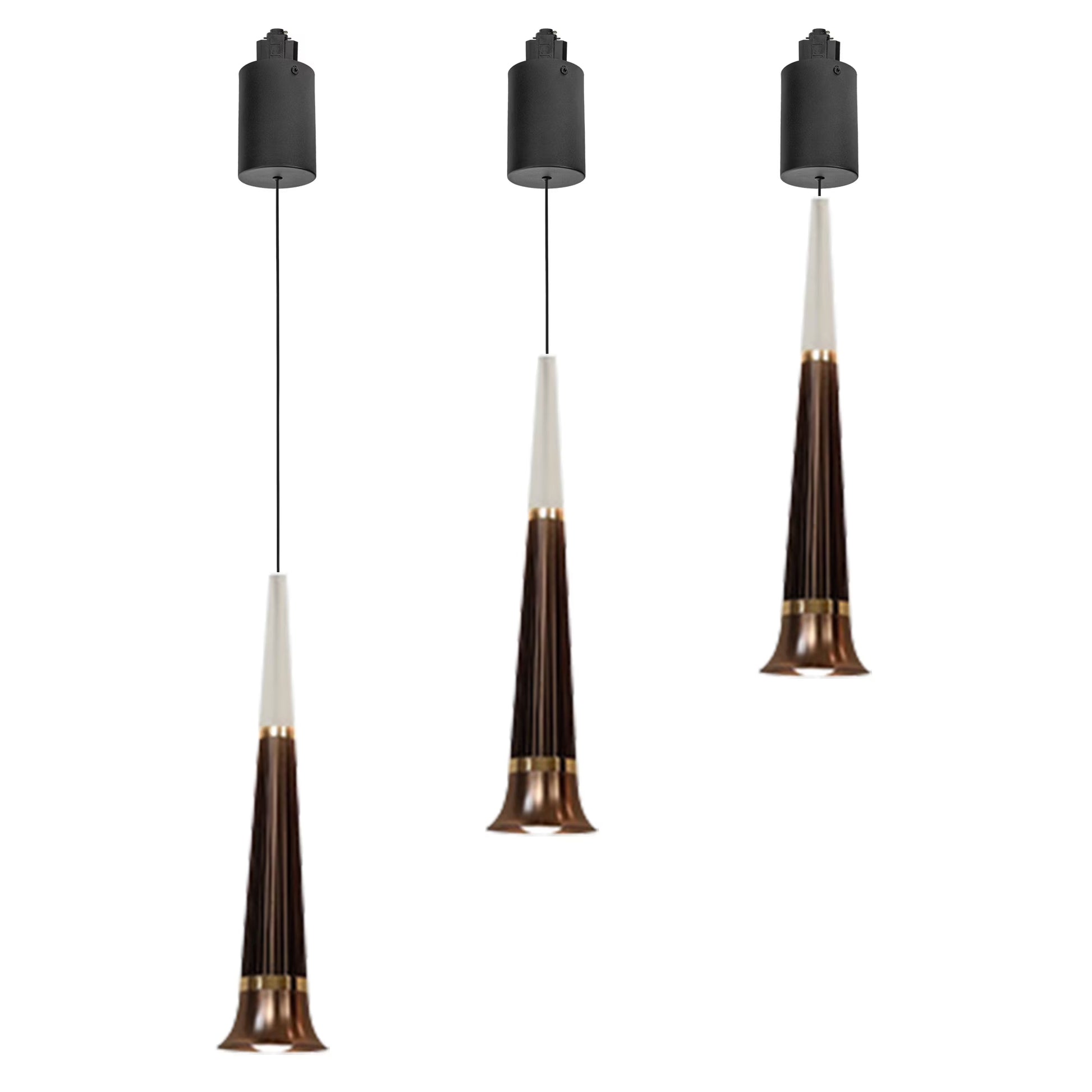 Kiven J-Type LED Track Lighting, 3-Light Modern Dimmable Juno Track Pendant Light, J Track Lighting Pendants Adjustable Length