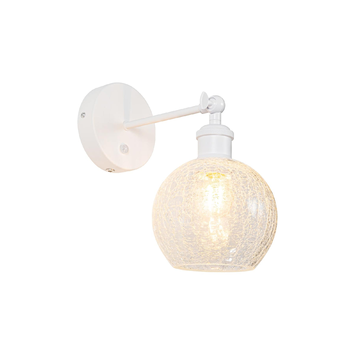 Rechargeable Crackle Glass Wall Sconce - Wireless Motion Sensor Wall Light with E26 LED Bulb